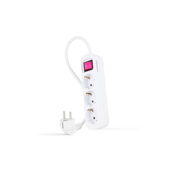 Nanocable Regleta 3 Tomas Interruptor Blanco