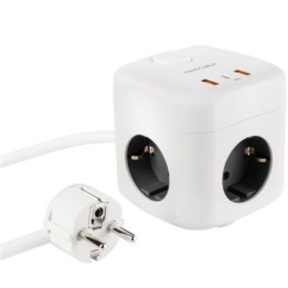 Nanocable Base de enchufe con 3 USB c/ interruptor
