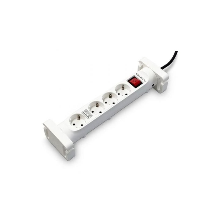 Regleta con interruptor Salicru SAFE 4S/ 4 Tomas de corriente/ Cable 1.4m/ Blanca