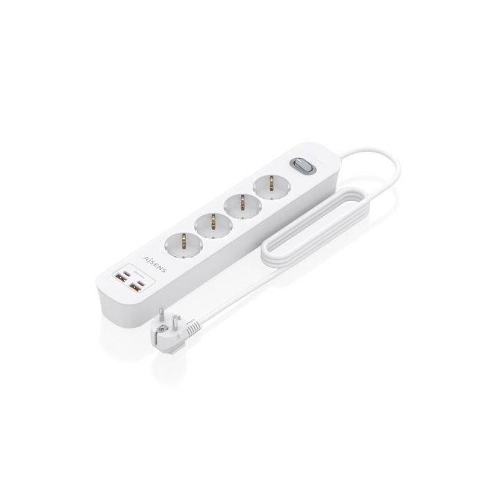 Aisens Regleta 4 tomas interruptor PD 2xUSBC 2xUSB