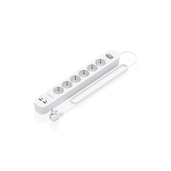 Aisens Regleta 6 tomas interruptor PD 2xUSBC 2xUSB
