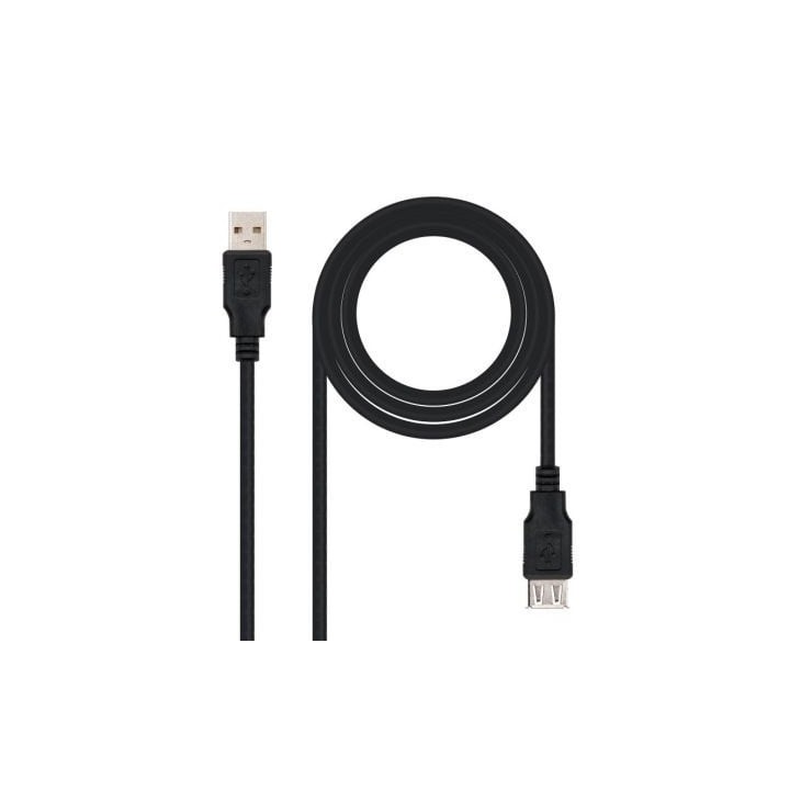 Nanocable Cable USB 2.0 Tipo-A M/H P Negro 1,8 m