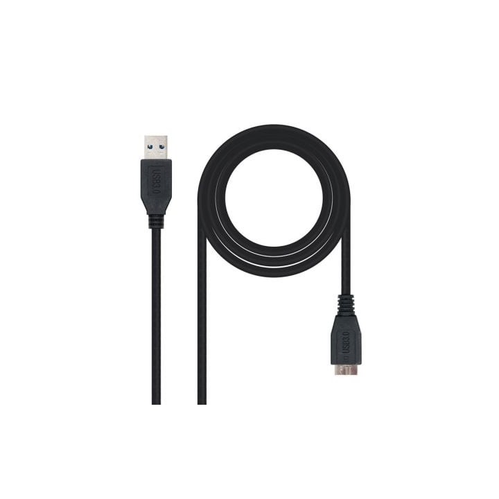 Cable USB 3.0 Nanocable 10.01.1101-BK/ USB Macho - MicroUSB Macho/ 1m/ Negro