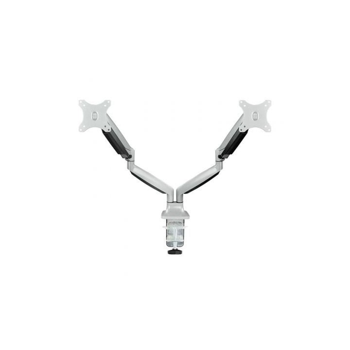 Soporte de Mesa para 2 Monitores TooQ DB3132TNR-S/ Giratorio/ Inclinable/ hasta 9kg