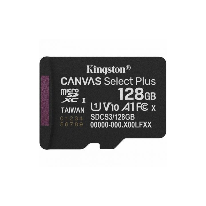 Tarjeta de Memoria Kingston CANVAS Select Plus 128GB microSD XC/ Clase 10/ 150MBs