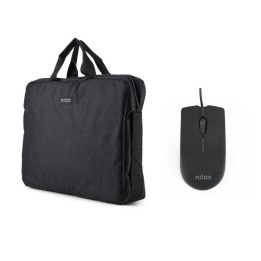 NILOX Maletín 15.6"Negro+Ratón USB 1000dpi