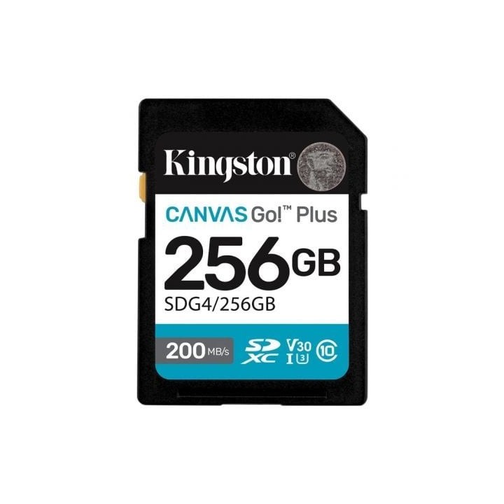 Tarjeta de Memoria Kingston CANVAS Go! Plus 256GB SD XC/ Clase 10/ 200MBs