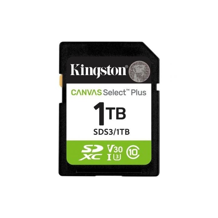 Tarjeta de Memoria Kingston CANVAS Select Plus 1TB SD XC/ Clase 10/ 150MBs