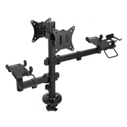 Soporte de Mesa para 2 Monitores, TPV, Impresora, Términal y Lector TooQ TQPM0002/ Giratorio/ Inclinable/ hasta 9kg