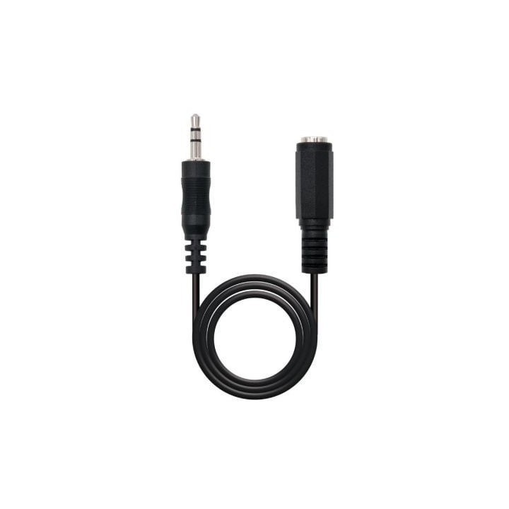 Cable Estéreo Nanocable 10.24.0203/ Jack 3.5 Macho - Jack 3.5 Hembra/ 3m/ Negro