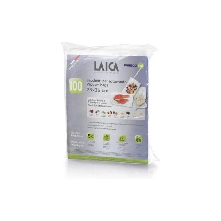 Bolsa para envasar al vacío Laica VT3512/ 28 X 36cm/ 100 bolsas