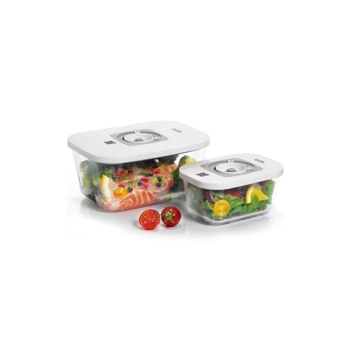 Pack de 2 Recipientes de Cristal Laica VT33060/ con Funcion al Vacio/ Capacidad 0.5 - 1.5L