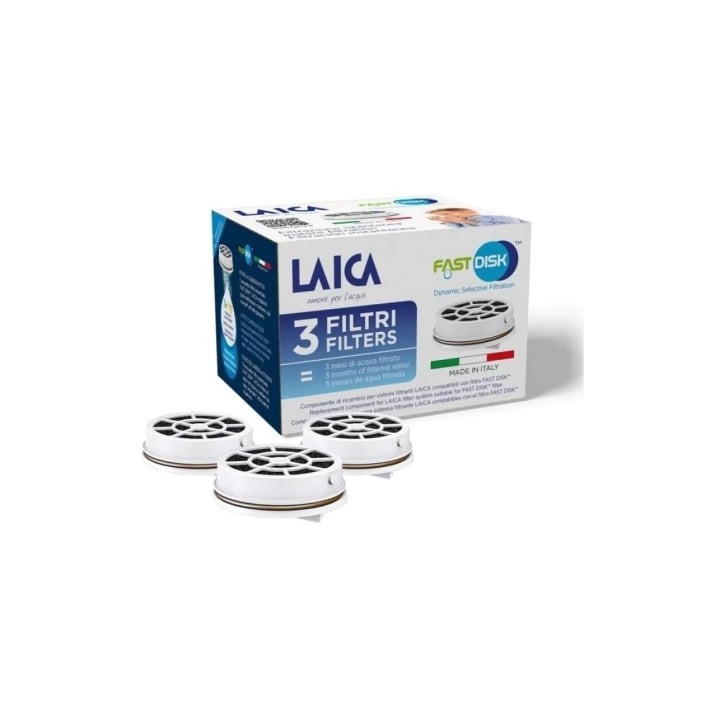 Filtro de Carbón FAST DISK Laica FD03A/ Pack de 3 Unidades/ Compatibilidad Flown go