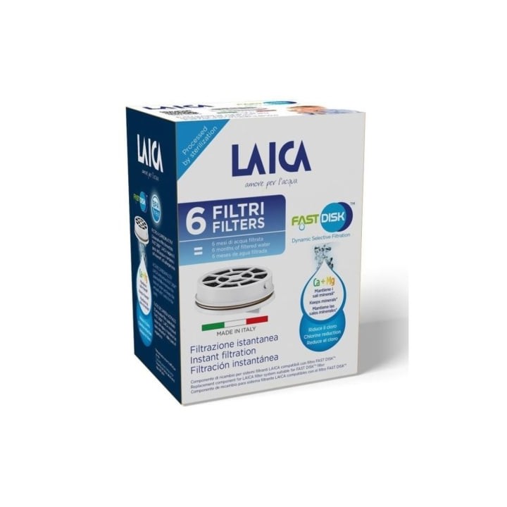 Filtro de Carbón FAST DISK Laica FD06A/ Pack de 6 Unidades/ Compatibilidad Flown go