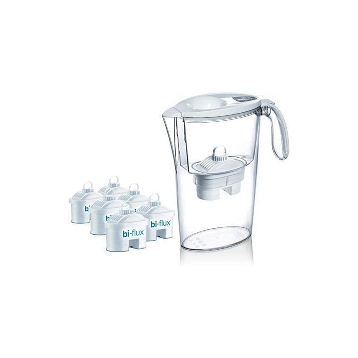 Pack Jarra Filtrante Laica Stream/ 2.3L/ Blanca/ Jarra + 6 Filtros BI-FLUX