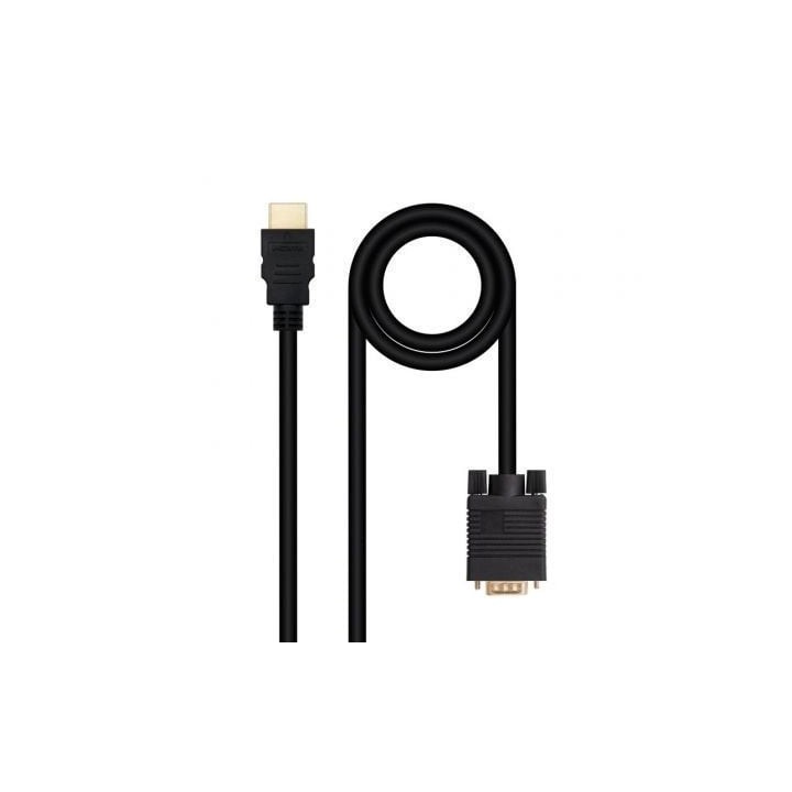 Nanocable Conversor HDMI a VGA M-M, 1.8 m Negro