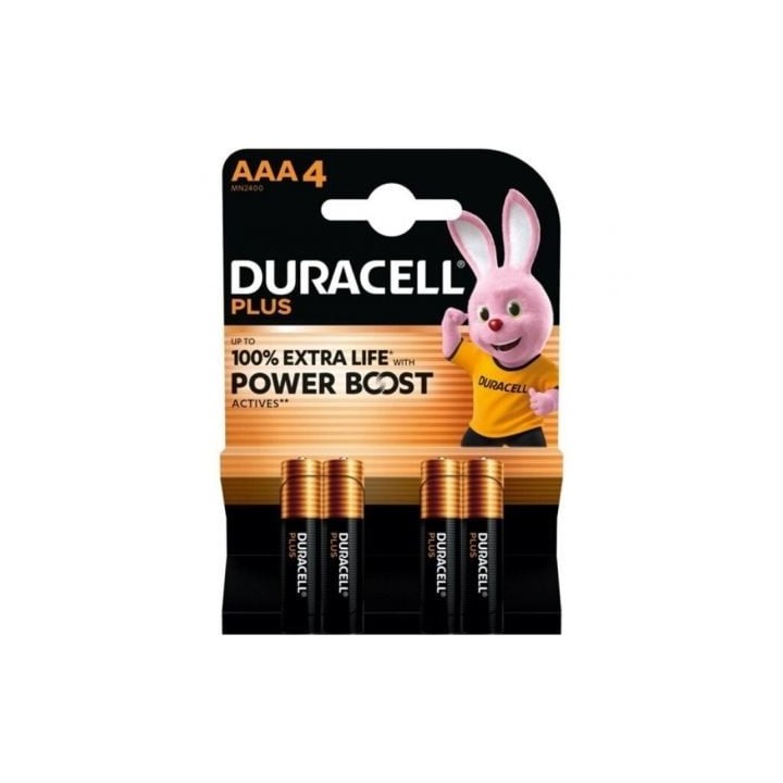 Pack de 4 Pilas AAA Duracell Plus Power Boost DPBLR3B4/ 1.5V/ Alcalinas