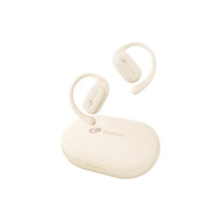 Auriculares Deportivos Bluetooth Leotec Open Air Zenith Sport con estuche de carga/ Autonomía 6.5h/ Beige