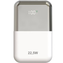 Powerbank 10000mAh Leotec LEPOW22W10WS/ 22.5W/ Blanco y Plata/ Incluye Cable USB Tipo-C