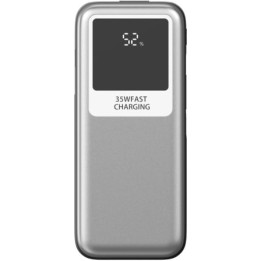 Powerbank 10000mAh Leotec LEPOW35W10S/ 35W/ Plata y Gris/ Incluye Cable USB Tipo-C y Lightning