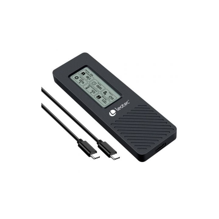 Caja Externa para Disco SSD M.2 NVMe Leotec LEM2EXT01/ USB 3.2/ con Pantalla LCD