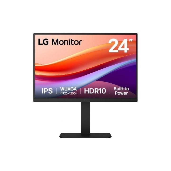 Monitor Profesional LG 24BA55W-B 24"/ WUXGA/ Multimedia/ Regulable en altura/ Negro