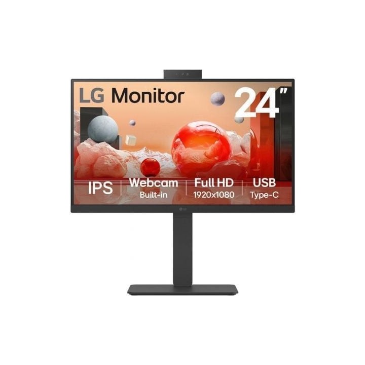 Monitor Profesional LG 24BA850-B 23.8"/ Full HD/ Webcam/ Multimedia/ Negro