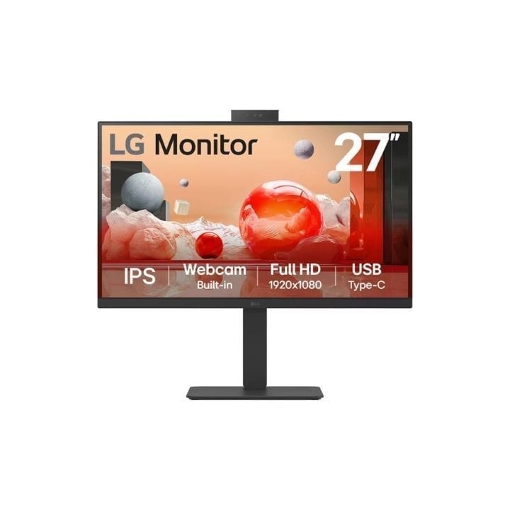 Monitor Profesional LG 27BA850-B 27"/ Full HD/ Webcam/ Multimedia/ Regulable en altura/ Negro