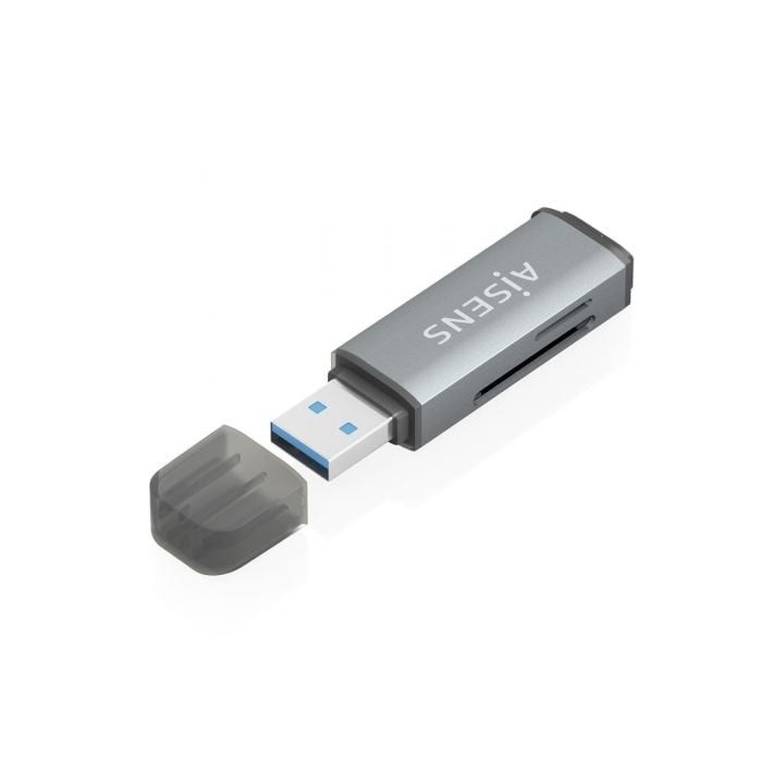 Lector de Tarjetas Externo Aisens ASCR-2A09-GR/ USB 3.1