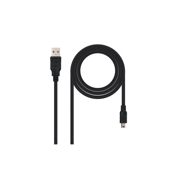 Cable USB 2.0 Nanocable 10.01.0401/ USB Macho - MiniUSB Macho/ 1m/ Negro