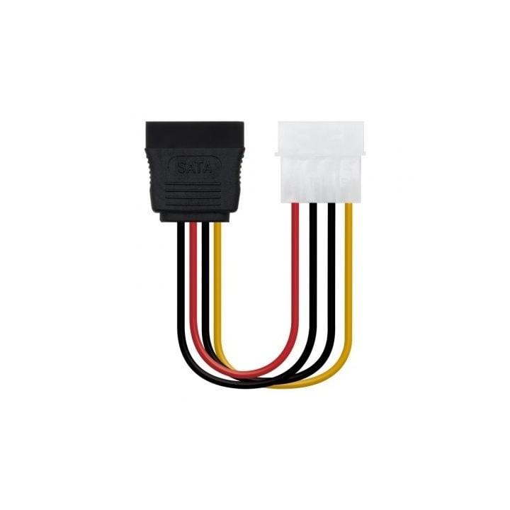 Cable de Alimentación SATA Nanocable 10.19.0205-OEM/ Molex Macho - SATA Hembra/ 16cm