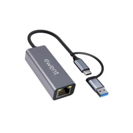 EWENT ADAPTADOR ETHERNET 1GIGABIT | USB-C Y USB-A