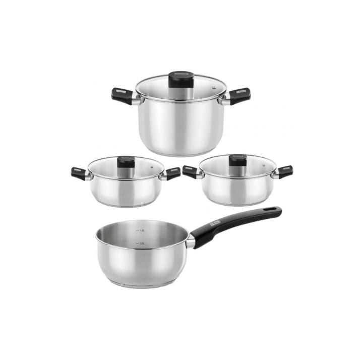 Pack Batería de Cocina Elite Monix M240001/ Cazo Ø14cm/ Ollas Ø24cm/ Cacerolas Ø20 - 24cm/ Acero Inoxidable/ Apta para Inducció
