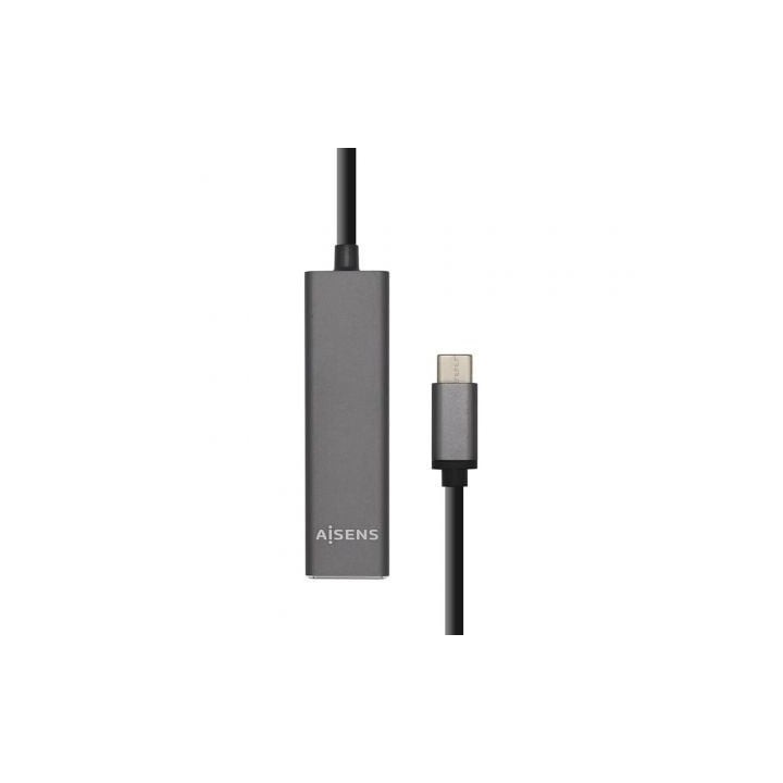 Hub USB Tipo-C Aisens A109-0403/ 4xUSB/ Gris