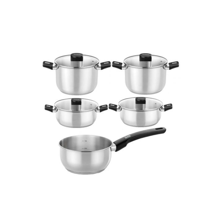 Pack Batería de Cocina Elite Monix M240002/ Cazo Ø14cm/ Ollas Ø20 - 24cm/ Cacerolas Ø20 - 24cm/ Acero Inoxidable/ Apta para Ind
