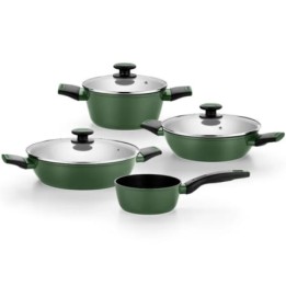 Pack Batería de Cocina Monix Forest M509900/ Cazo Ø16cm/ Cacerolas bajas Ø24 - 28cm/ Cacerolas Ø20cm/ Acero Inoxidable/ Apta pa
