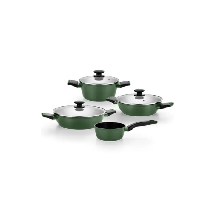Pack Batería de Cocina Monix Forest M509900/ Cazo Ø16cm/ Cacerolas bajas Ø24 - 28cm/ Cacerolas Ø20cm/ Acero Inoxidable/ Apta pa