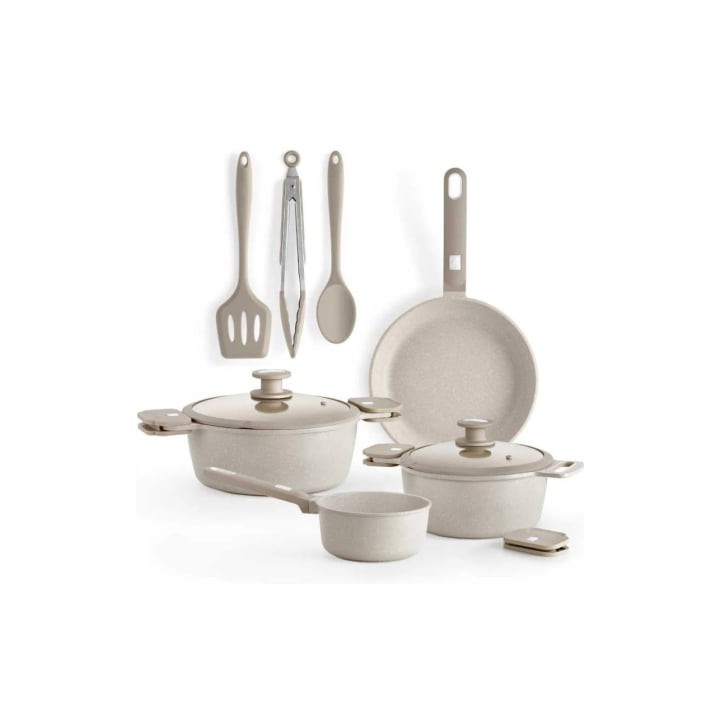 Pack Batería de Cocina Monix Denmark/ Cazo Ø16cm/ Sarten Ø24cm/ Cacerolas Ø20 - 24cm/ Aluminio Fundido/ Apta para Inducción