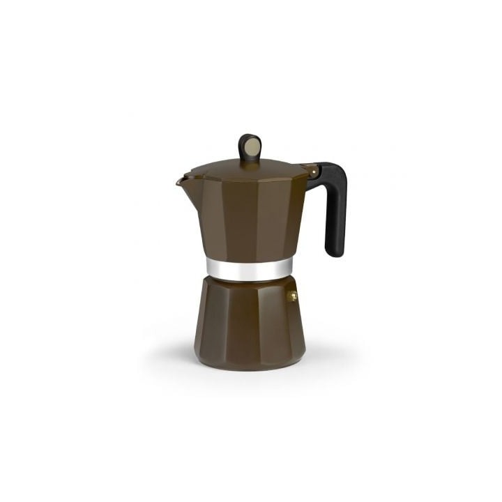 Cafetera Italiana Induction Cream M671012/ 12 Tazas/ Marrón