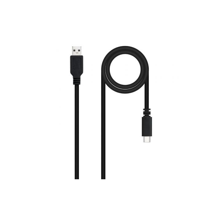 Cable USB 2.0 Nanocable 10.01.2101-L150/ USB Tipo-C Macho - USB Macho/ 480Mbps/ 1.5m/ Negro