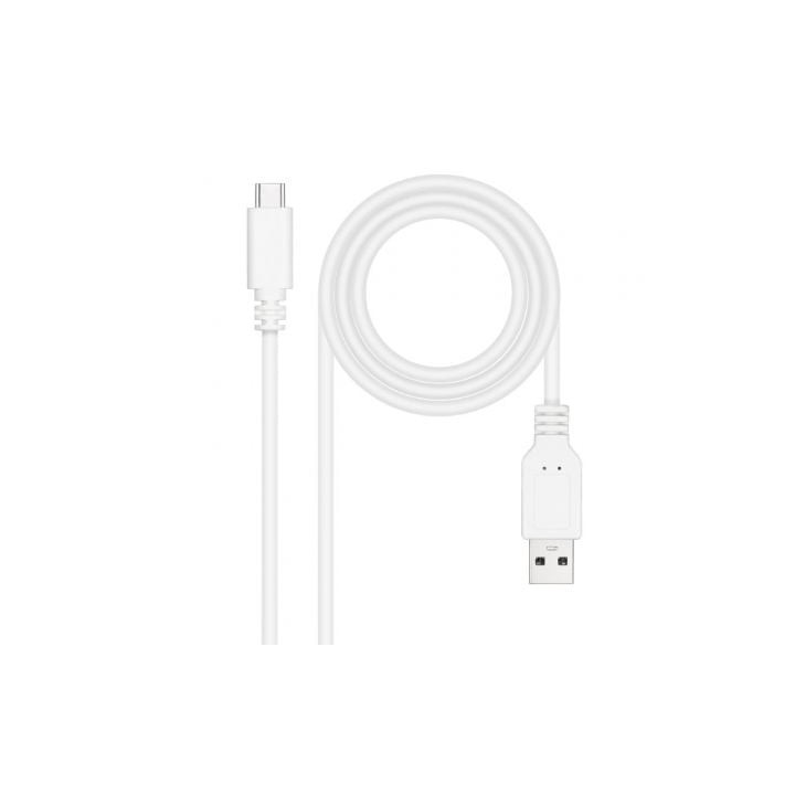 Nanocable Cable USB 2.0 3A USB-C-M/M 2M Blanco