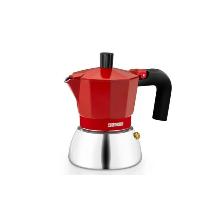 Cafetera Italiana Monix Induction Inox M863106/ 6 Tazas/ Roja