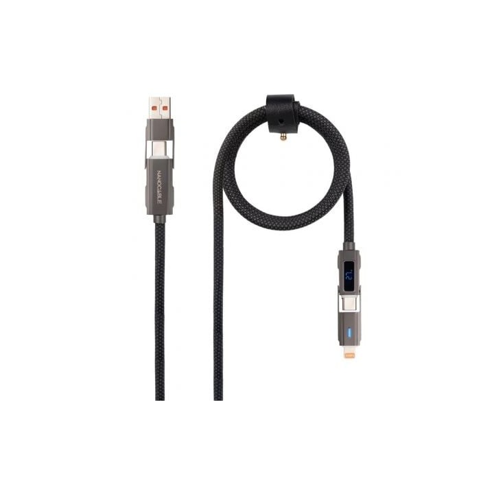 Nanocable Cable USB-C+USB-A/M-LIGHTNING+USB-C/M 1M